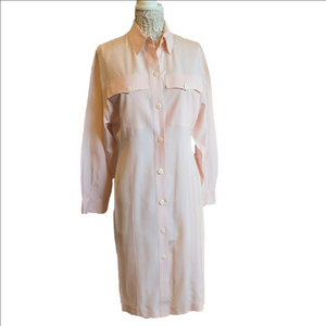 CC Courtenay 1980s Silk Shirt Dress Sz 10